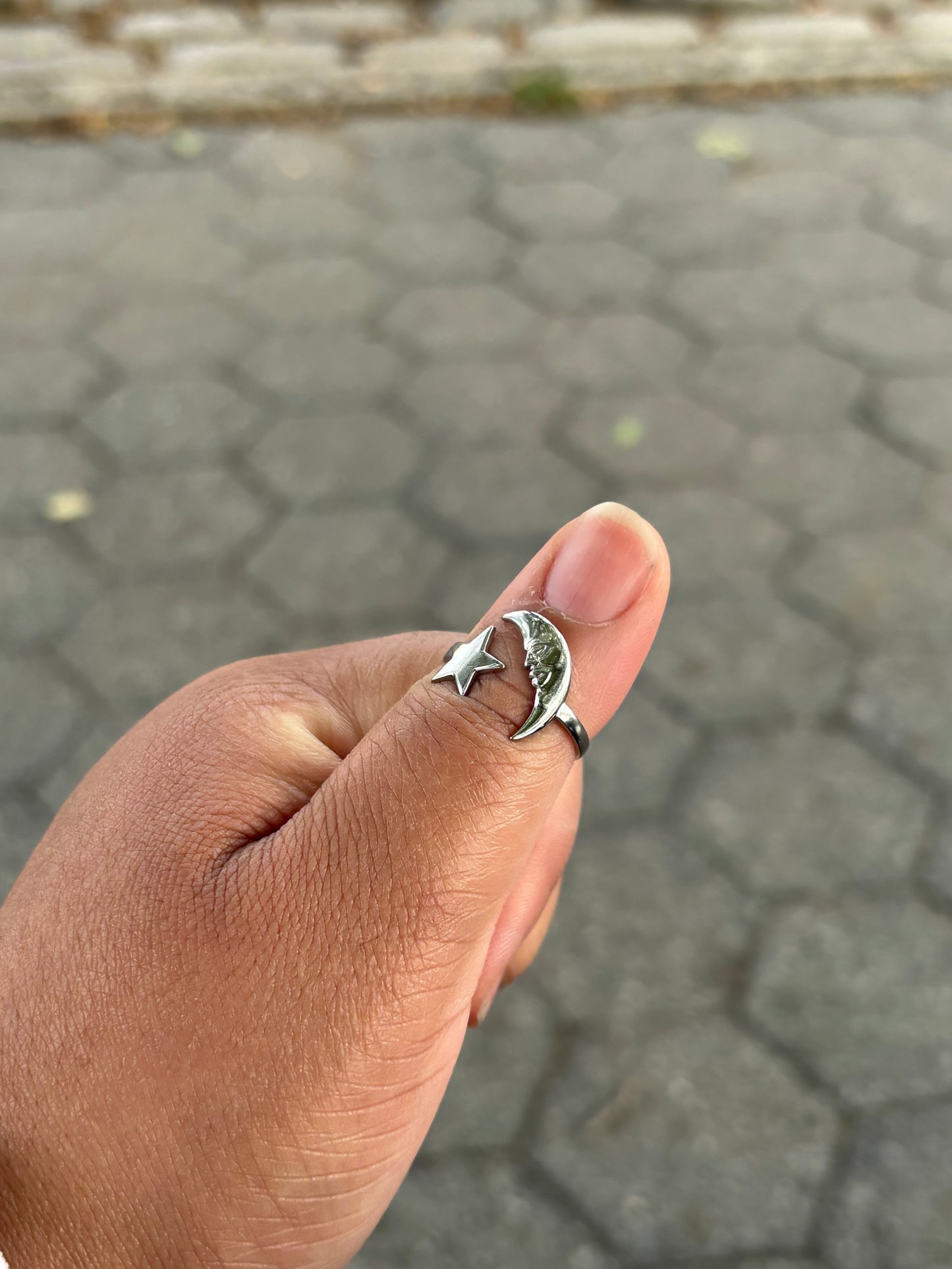 Star & Moon Adjustable Ring