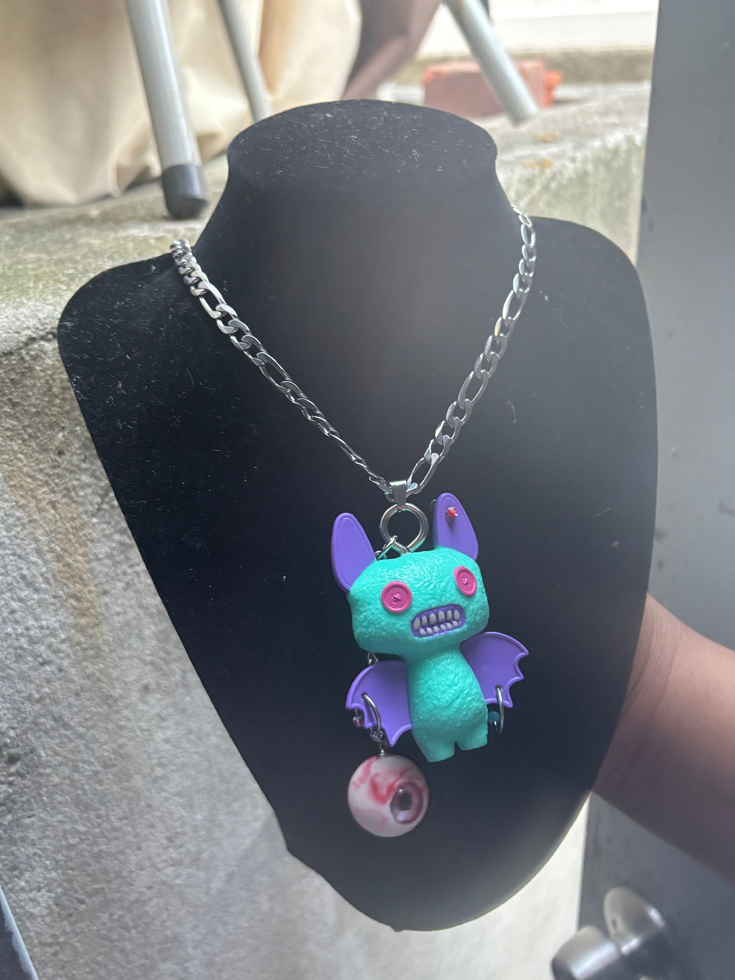 Fuggler bat pierced necklace